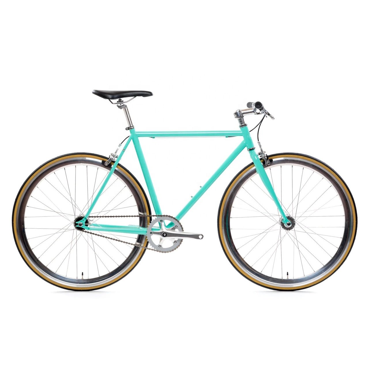 OEM 700C Fixed Gear Bike with Alloy Bullhorn Handlebar Single Speed Steel OEM Track Bike Adult Road Bicycles