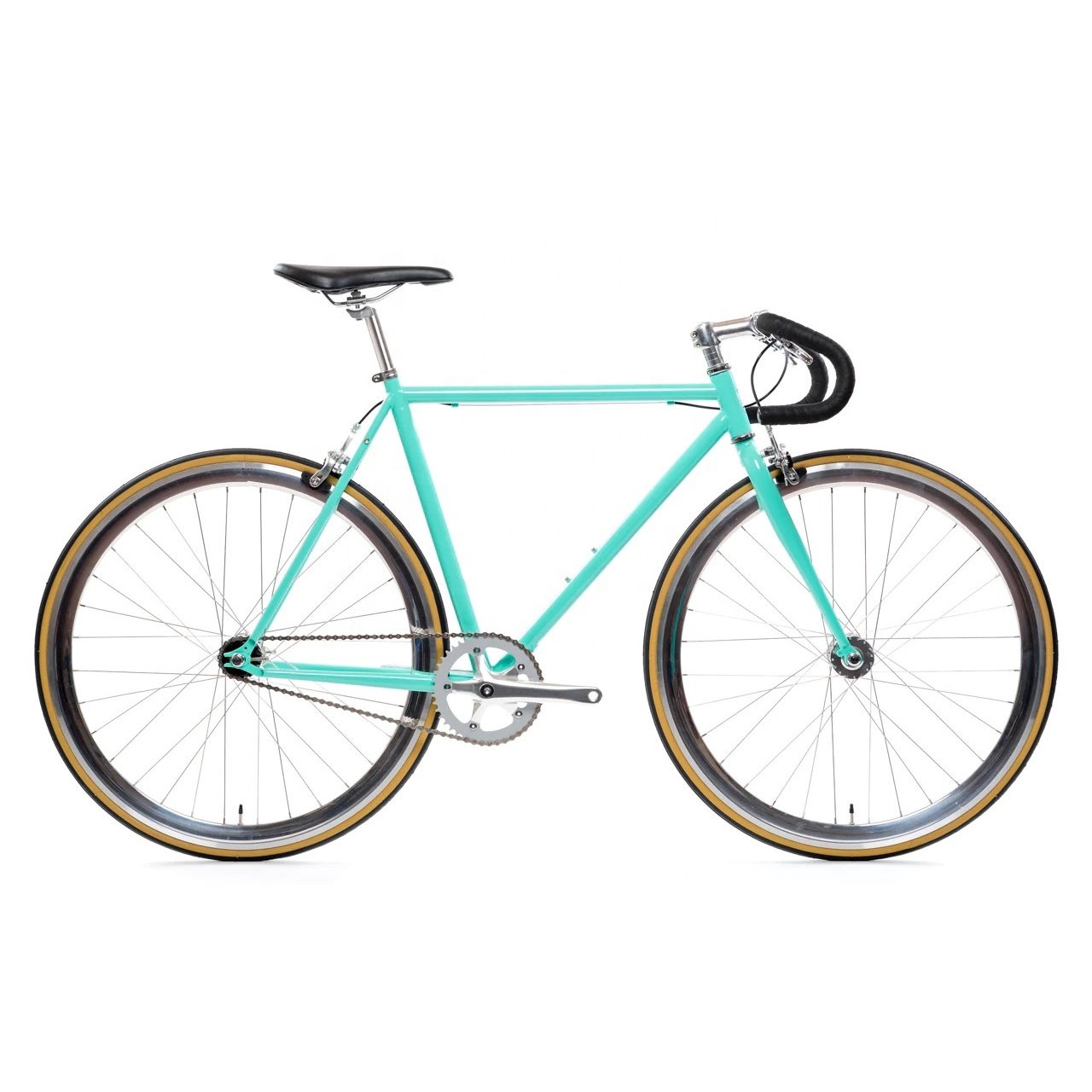 OEM 700C Fixed Gear Bike with Alloy Bullhorn Handlebar Single Speed Steel OEM Track Bike Adult Road Bicycles