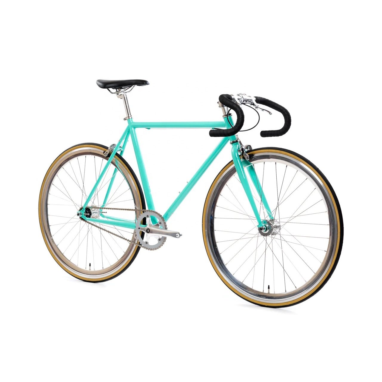 OEM 700C Fixed Gear Bike with Alloy Bullhorn Handlebar Single Speed Steel OEM Track Bike Adult Road Bicycles