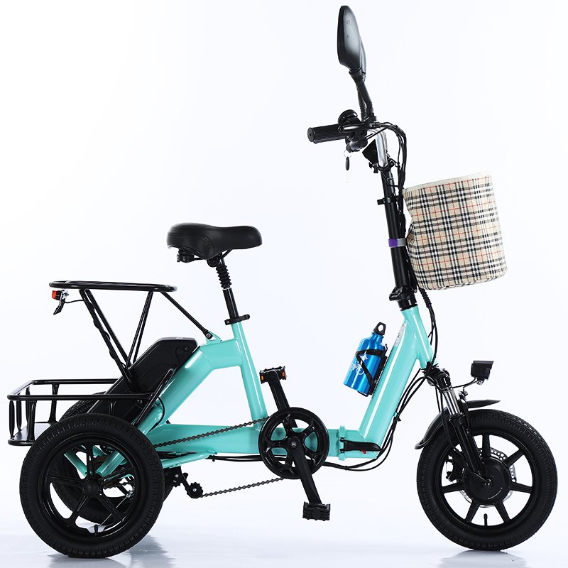Handicapped Transportation Electric Vehicle Cycle Tricycle 2023 New Design 14 Inches 48V 350W Small Folding for Adults Elderly