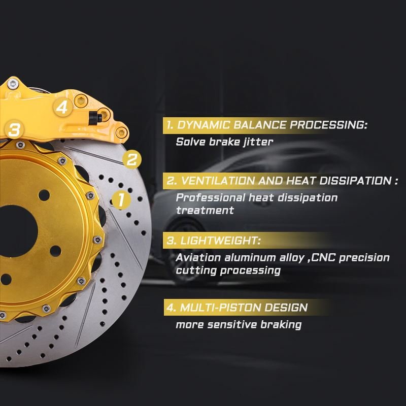 Wholesale Big Brake Kit 5200 4 Piston 405X34 Auto Brake Set Sale For BMW G30 Corvette G35 E36 Subaru WRX Ford Focus Mk1