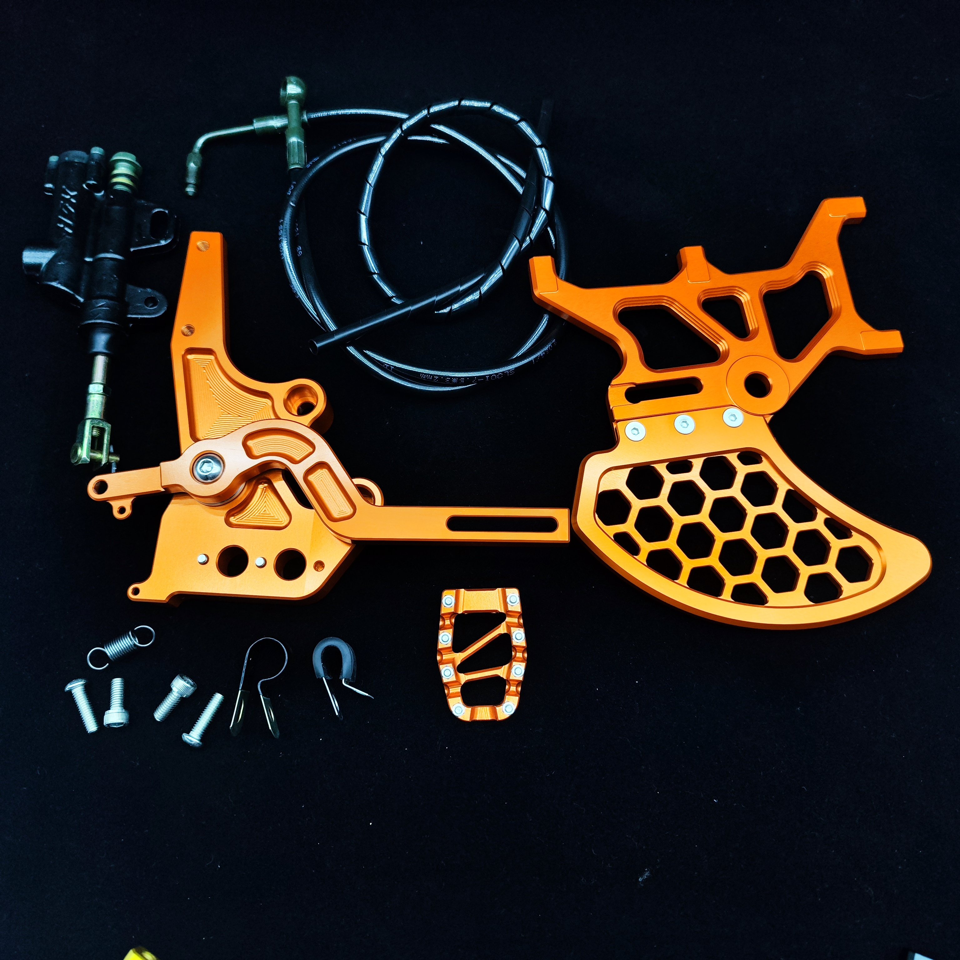 Double Calipers for Surron Light Bee Parts E-bike Rear Brake Footbrake Set With Double Brake & Disc Guard