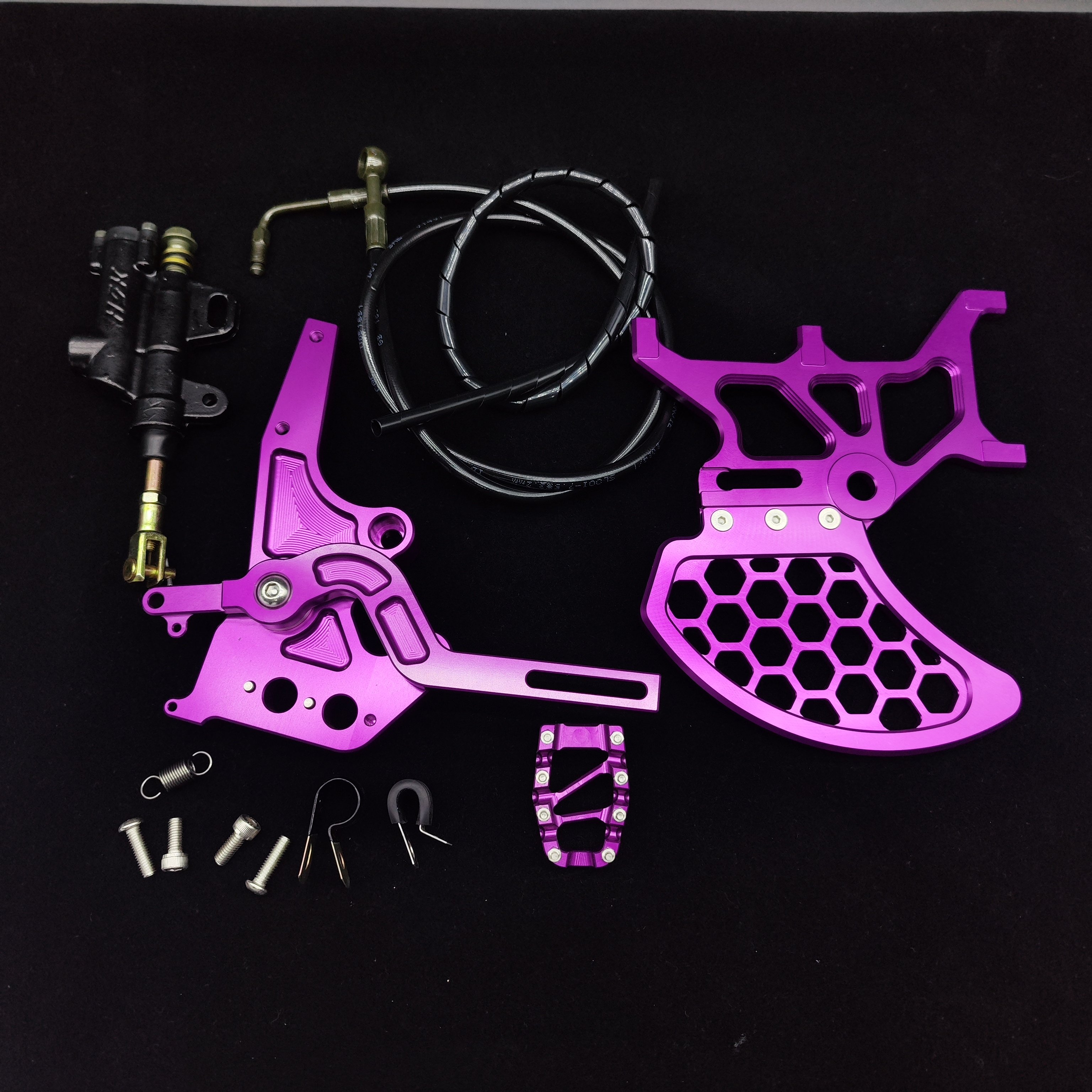 Double Calipers for Surron Light Bee Parts E-bike Rear Brake Footbrake Set With Double Brake & Disc Guard