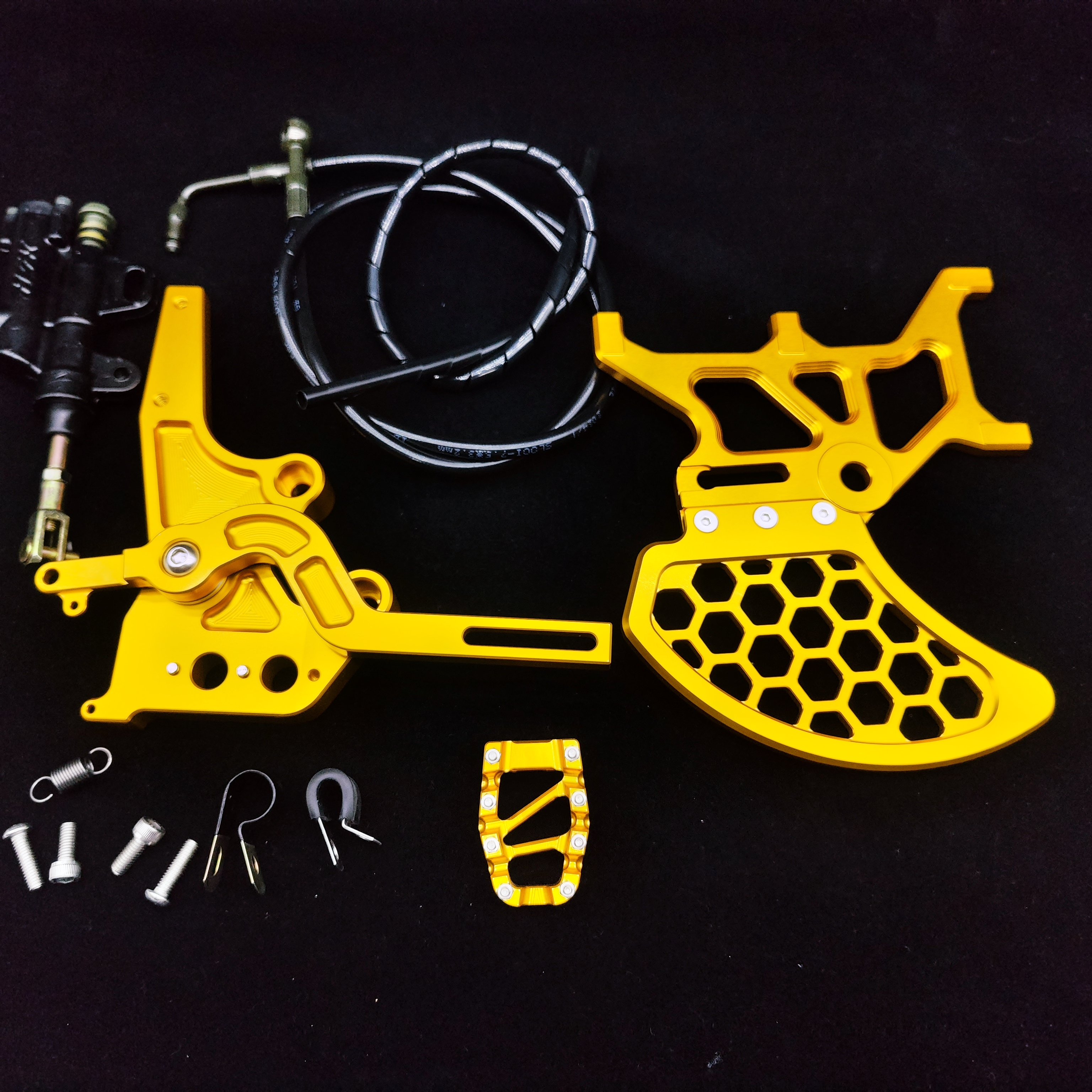 Double Calipers for Surron Light Bee Parts E-bike Rear Brake Footbrake Set With Double Brake & Disc Guard