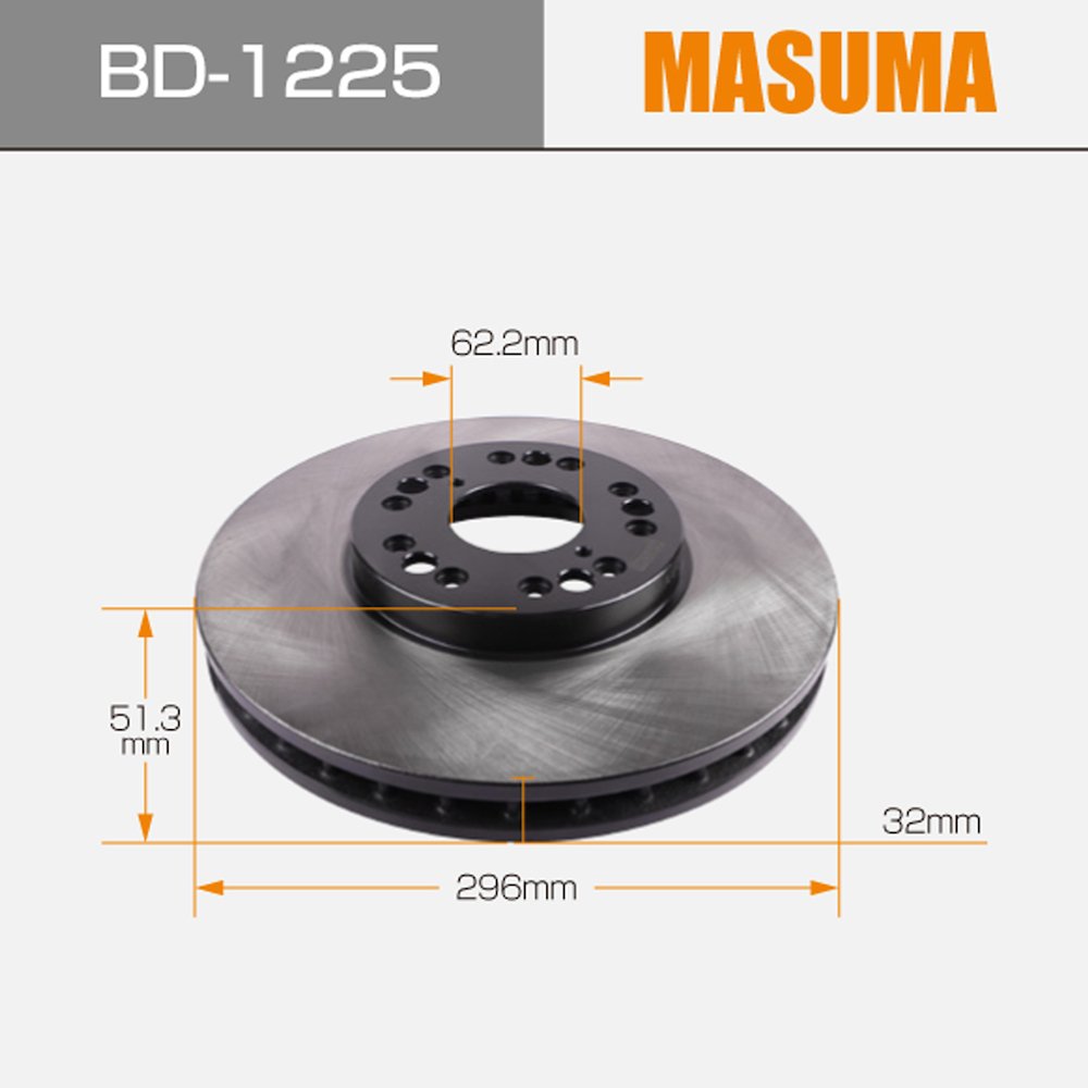BD-1225 MASUMA Wearing Part Brake Disc 43512-24051 43512-30241 43512-50100 43512-53010 for LEXUS LS400 JZS160L