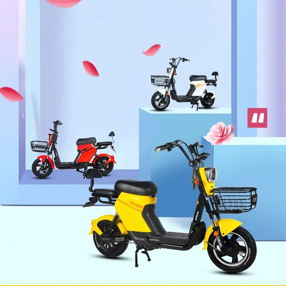 Hot Sale 14 Inch Electric City Bike 500W 48V Powerful Motor Ebike Electric Moped Scooter for Adults