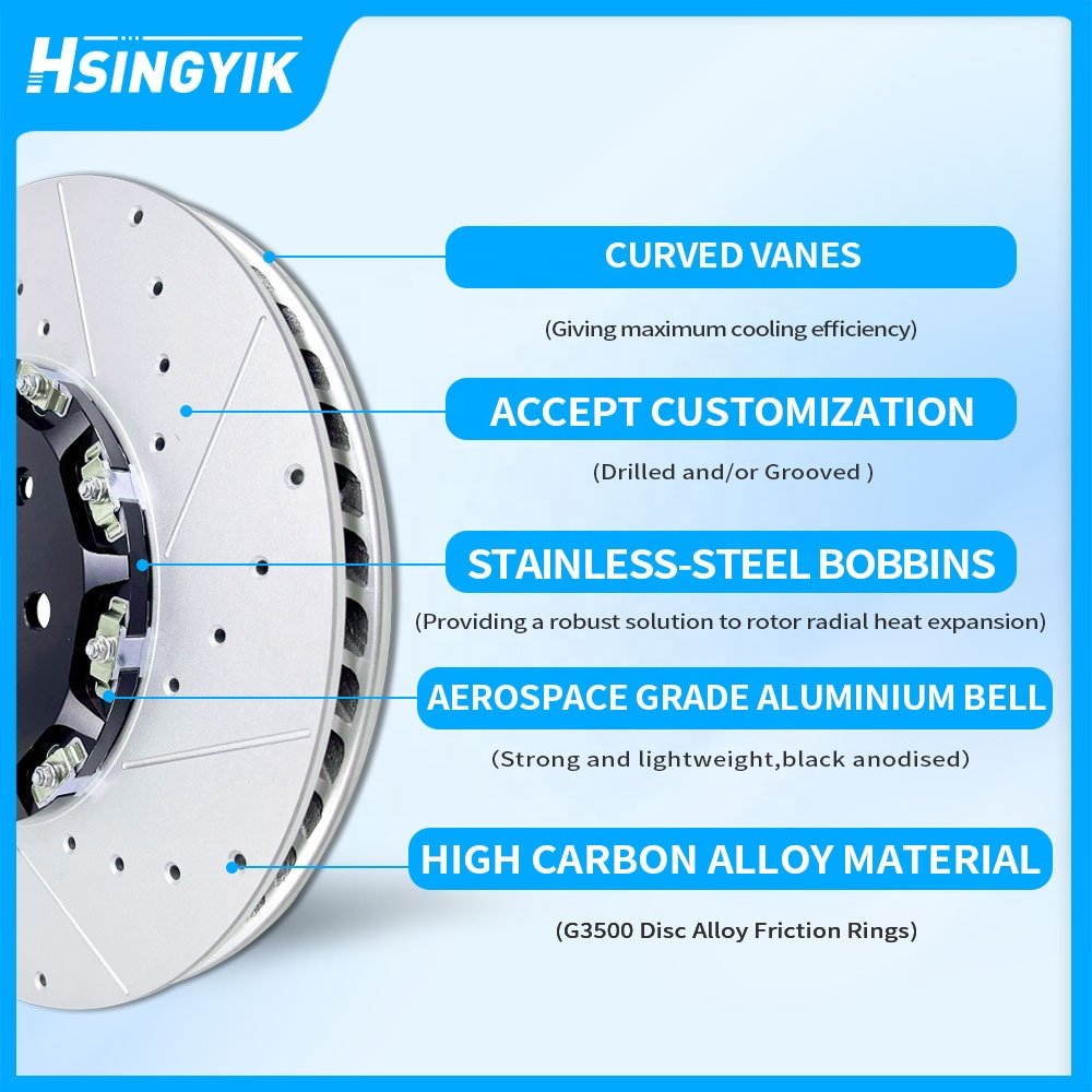 High Performance Drilled Slotted Customized Ventilation Brake Disc for Audi