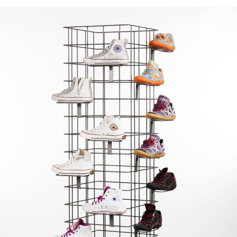 Heavy Duty Industrial Shoe Rack Wire Metal Shoe Rack for Shop