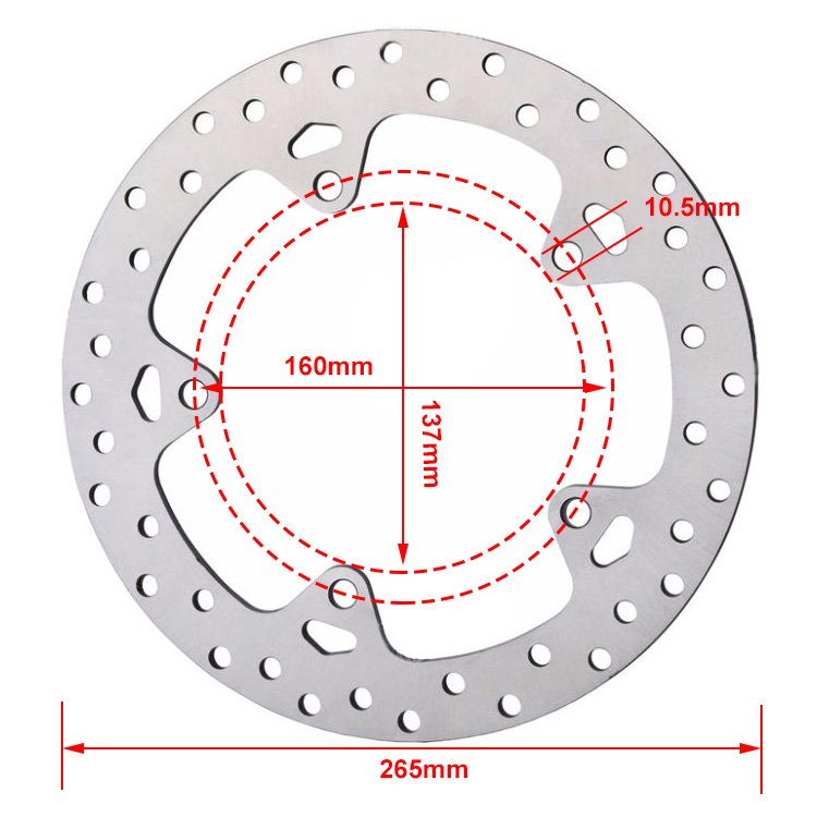 Custom 265mm Motorcycle Rear Brake Disc for BMW F800GS R1200GS K1200R