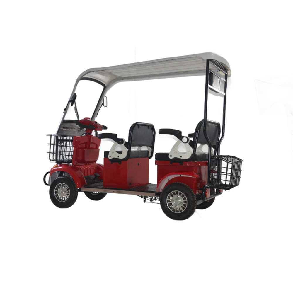 1000W 1500W Drum Brake 60V 20AH 4 Wheels Mini Sightseeing Bus Electric Tricycles Vehicles for 3 Adult Passengers