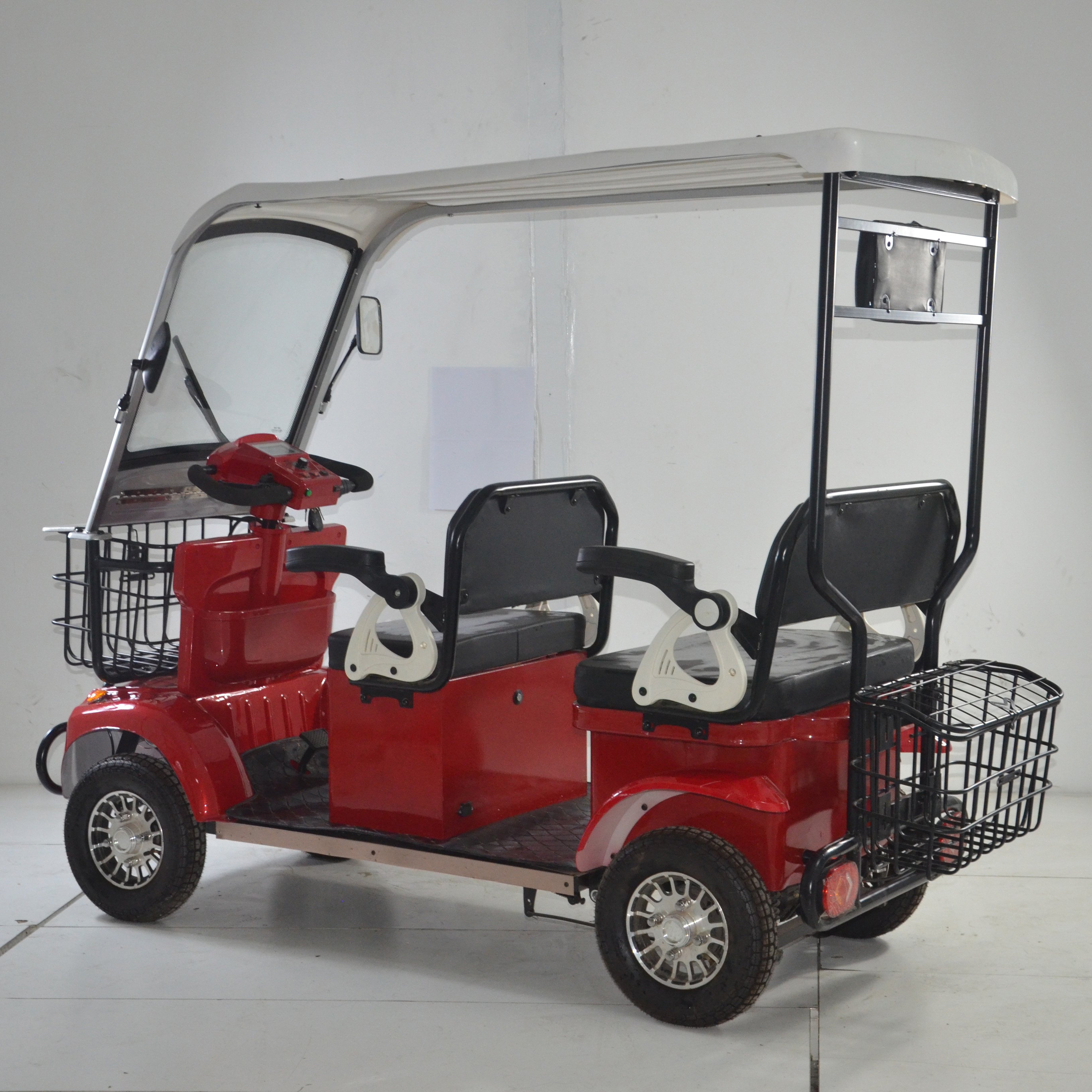 1000W 1500W Drum Brake 60V 20AH 4 Wheels Mini Sightseeing Bus Electric Tricycles Vehicles for 3 Adult Passengers
