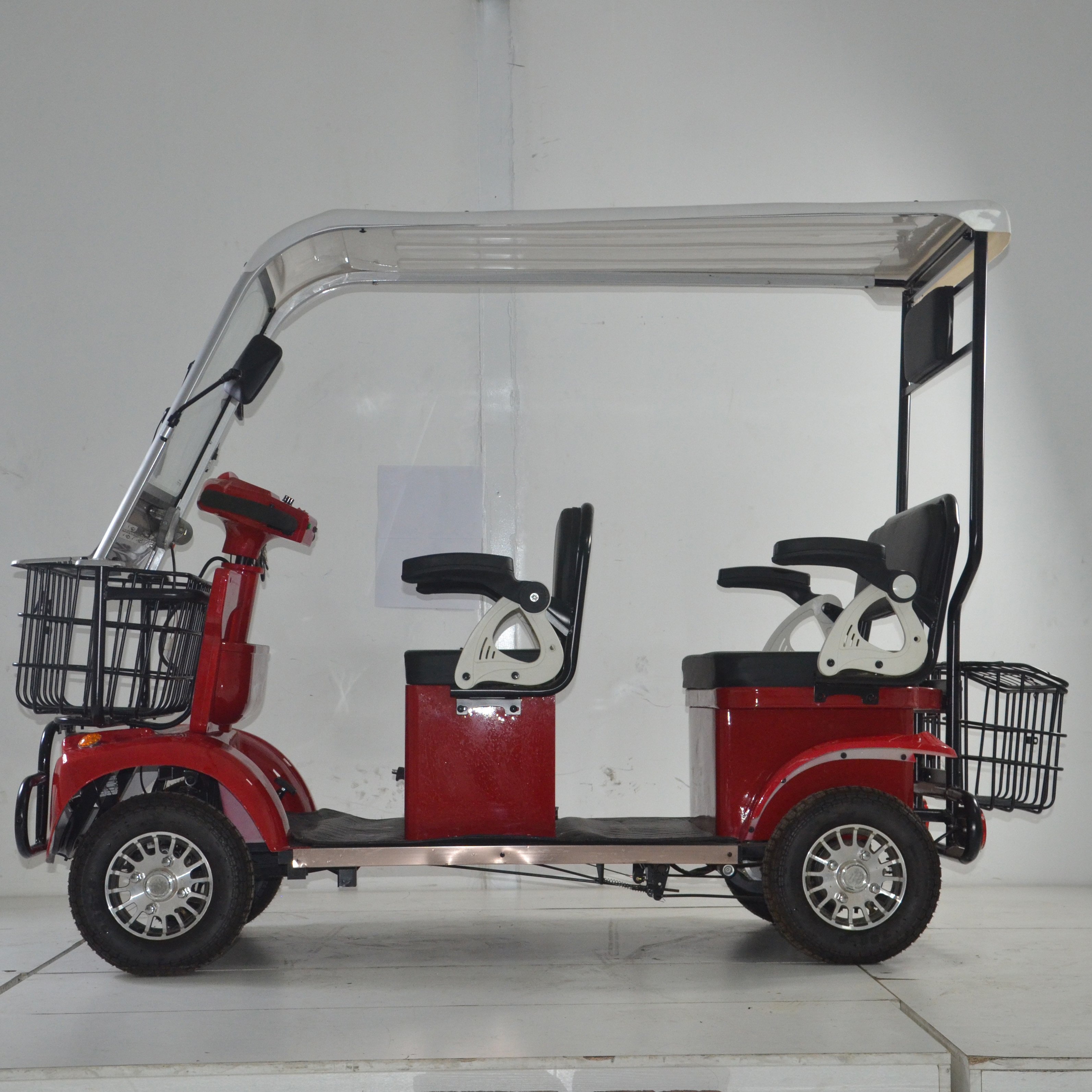 1000W 1500W Drum Brake 60V 20AH 4 Wheels Mini Sightseeing Bus Electric Tricycles Vehicles for 3 Adult Passengers