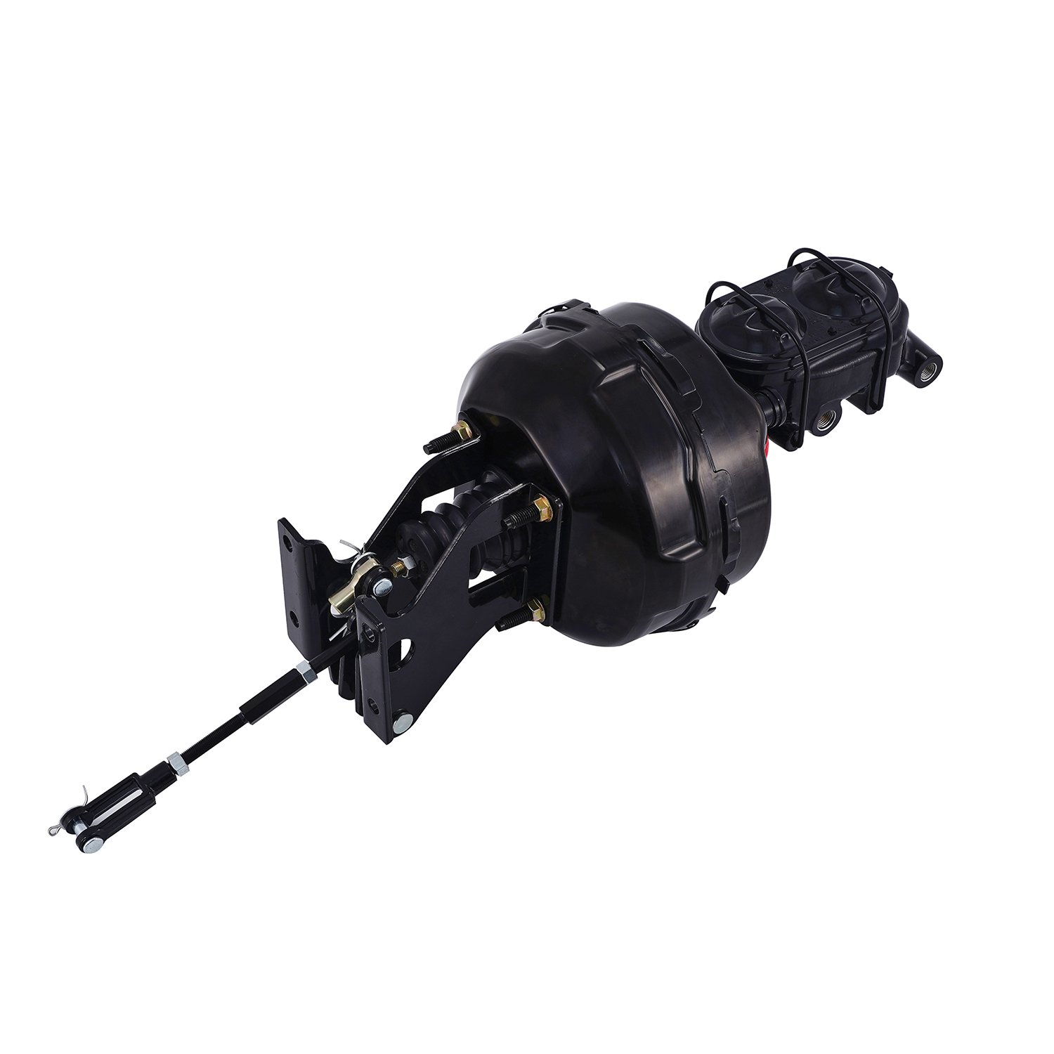 Power brake booster kit 9" dual black booster master cylinder black bail top with #63 bracket BCK-103-9D-BK