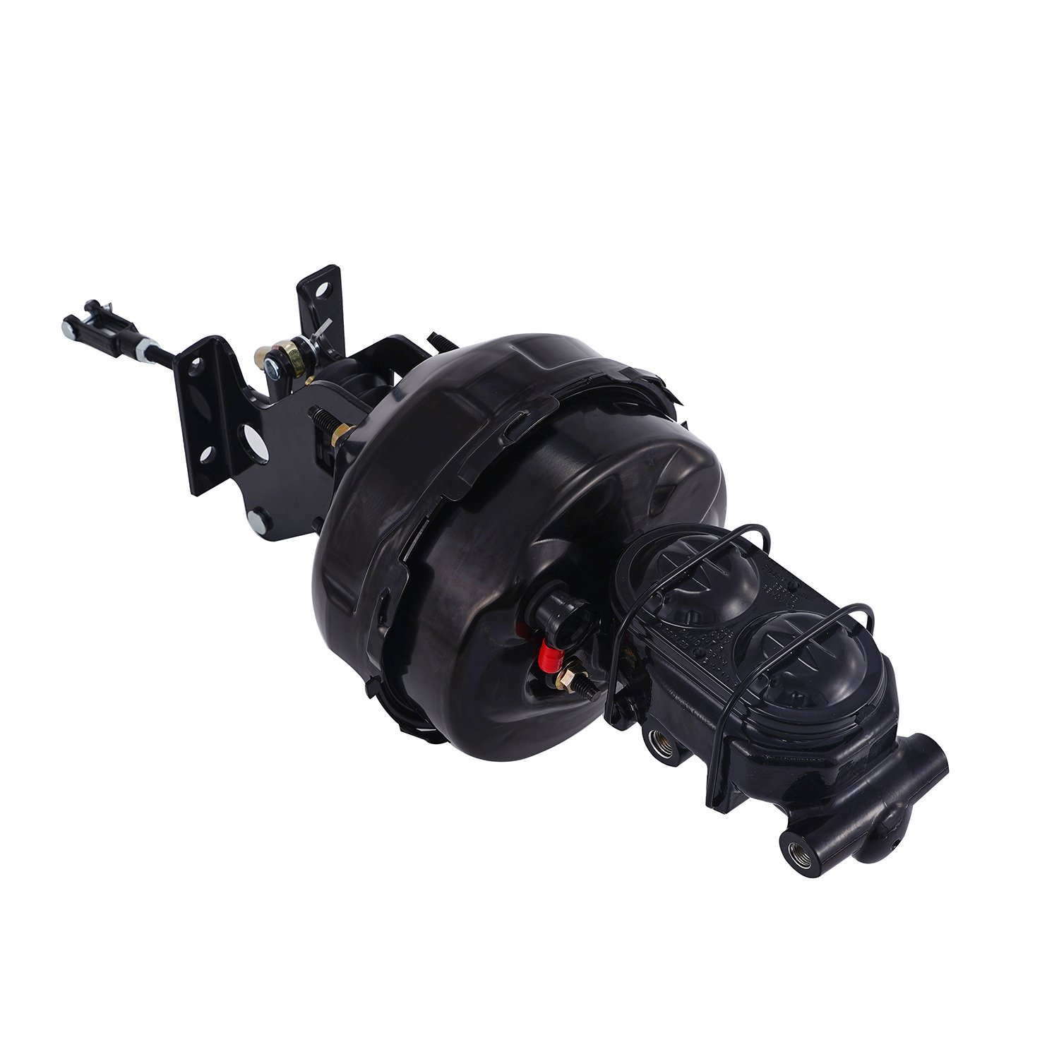 Power brake booster kit 9" dual black booster master cylinder black bail top with #63 bracket BCK-103-9D-BK