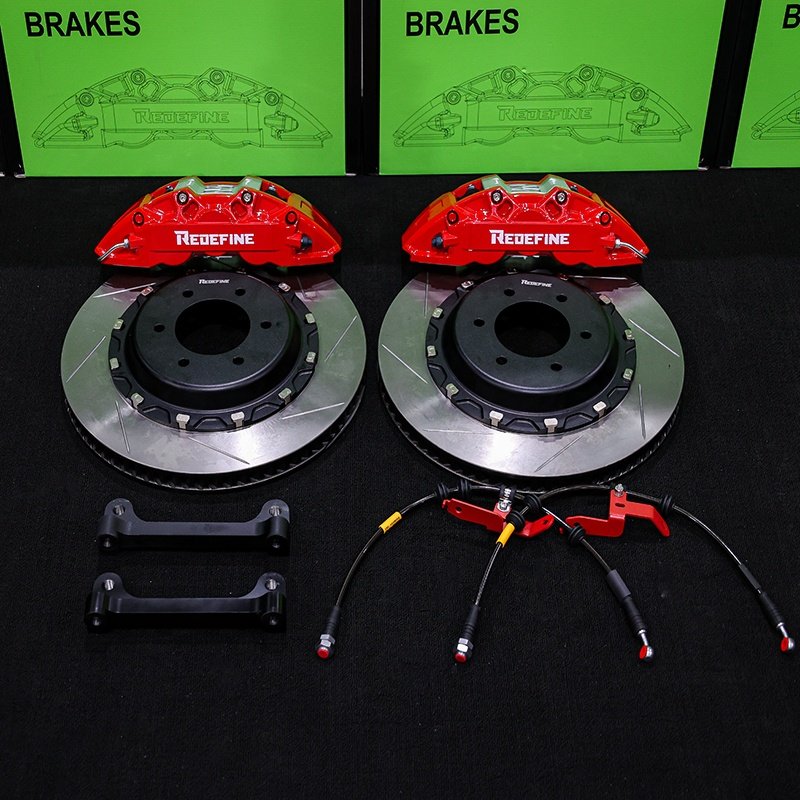 Custom 340mm Disc Built-In Fluid Crossover Tube Forged Aluminum Alloy Front 6 Piston Brake Caliper Kit for Ford Bronco