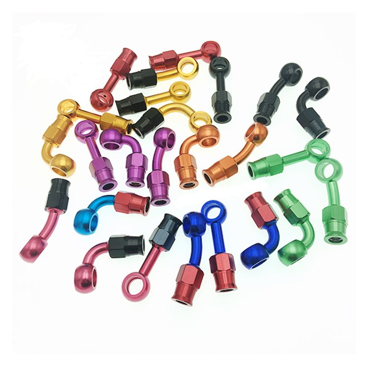 AN3 Steel Aluminum 10mm Brake Hose Lines Banjo Fittings Bolts Motorcycle Hose End Fitting Banjo Eye Connector Adapter
