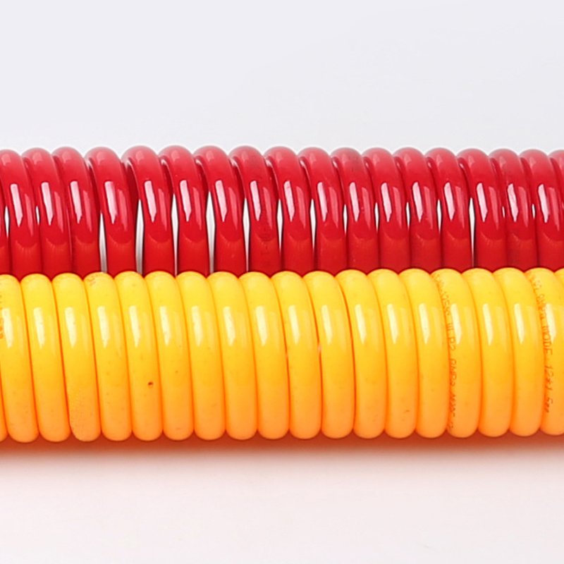 No Smelling Pu Pa Flexible Spiral 15 or 18 Feet Trailer Coil Air Brake Hose for Semi Truck Tractor Trailer