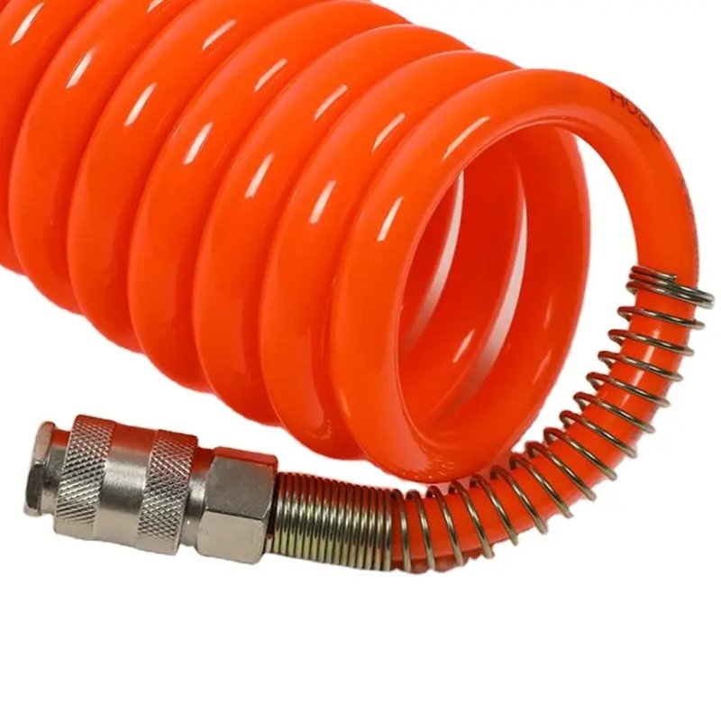 No Smelling Pu Pa Flexible Spiral 15 or 18 Feet Trailer Coil Air Brake Hose for Semi Truck Tractor Trailer