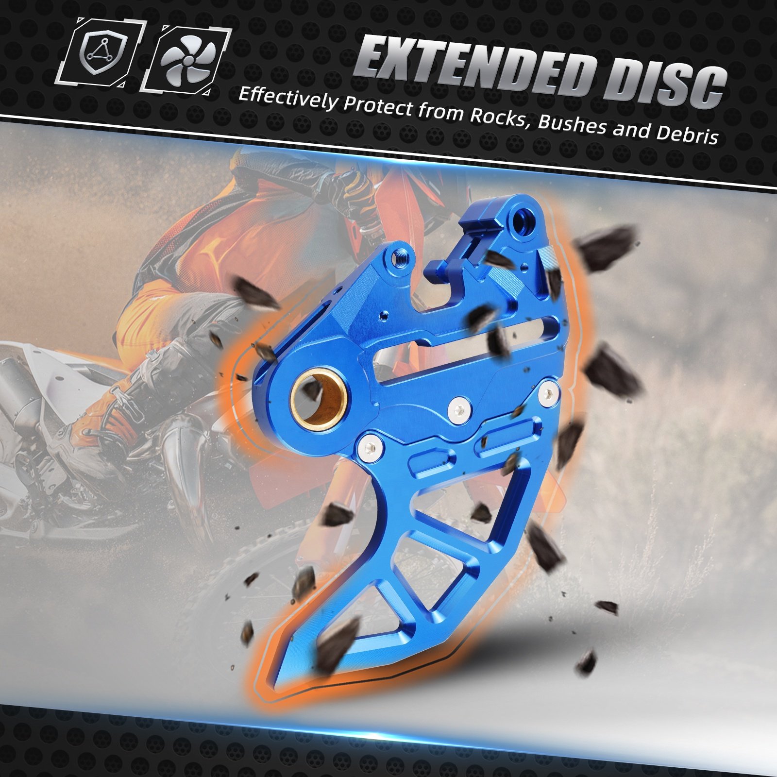 NiceCNC CNC Machined Rear Brake Disc Guard for Hus-qvarna TC/FC/TX/FX/TE/FE 125 250 300 350 450 501 2014 2015 2016 2017
