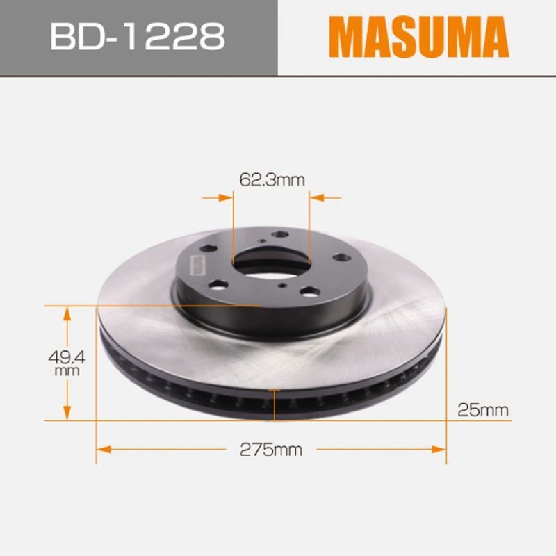 BD-1228 MASUMA Replacement Part Brake Rotor 43512-42031 43512-42030 43512-42032 for TOYOTA RAV4 ACA20W