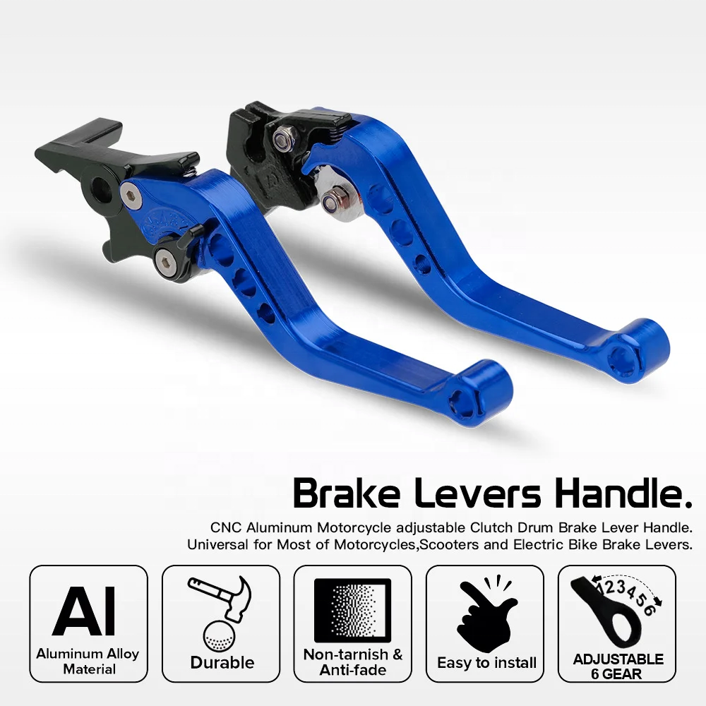 Universal Fit for Motorbike Modification 1 Pair Alloy Motorcycle Brake Handle CNC Motorcycle Clutch Drum Brake Lever Handle