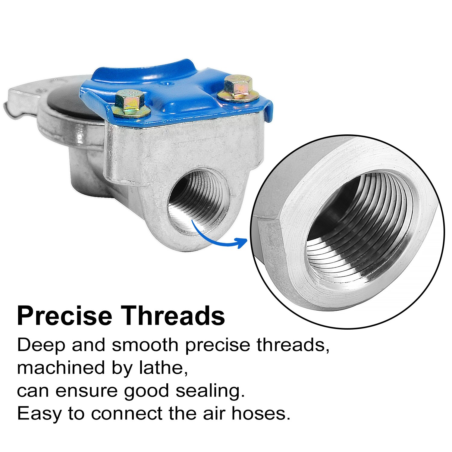 Aluminum Emergency Glad Hand Universal Glad Hands Set Air Hose Brake Coupling Service Handshake Set for Truck Semi Trailer