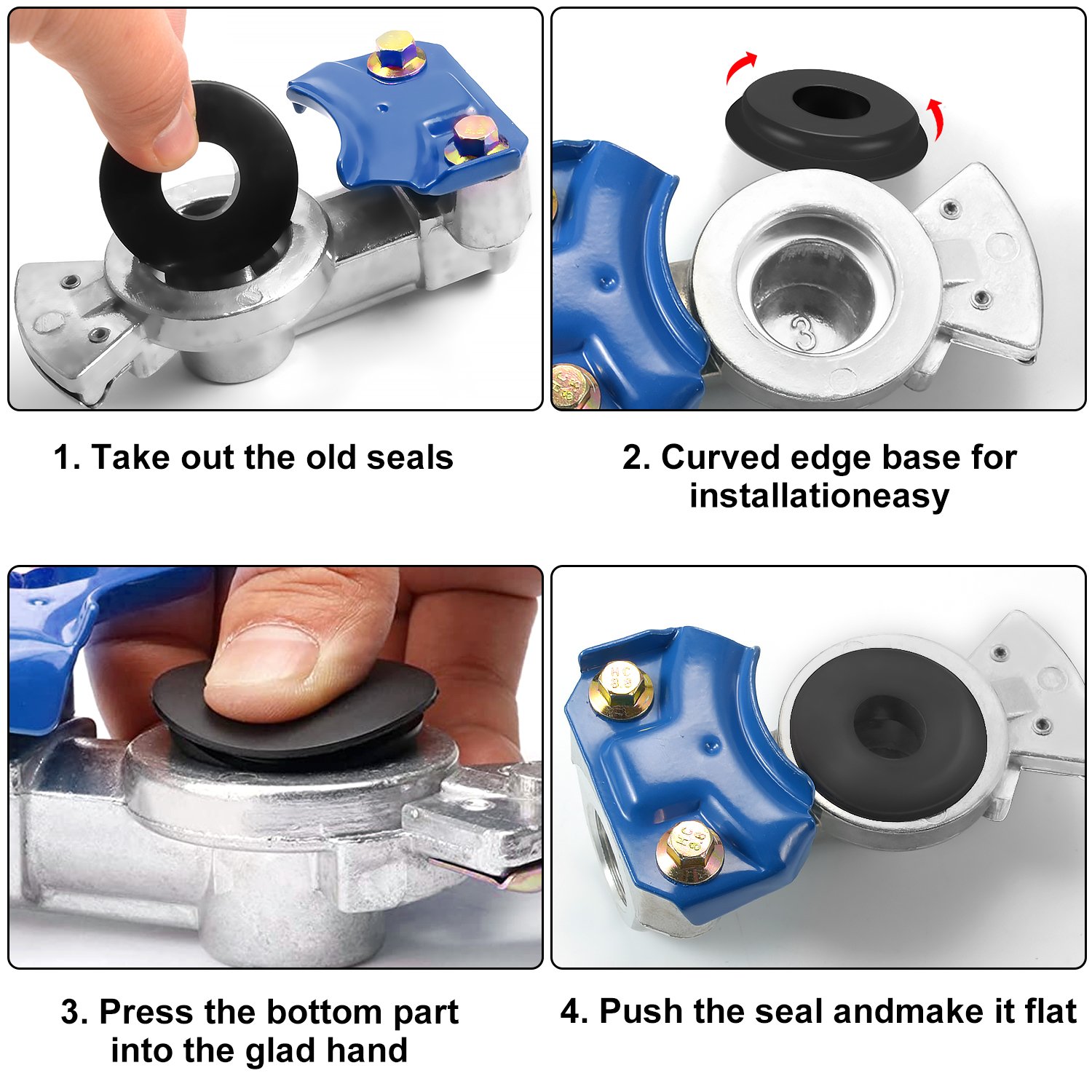 Aluminum Emergency Glad Hand Universal Glad Hands Set Air Hose Brake Coupling Service Handshake Set for Truck Semi Trailer