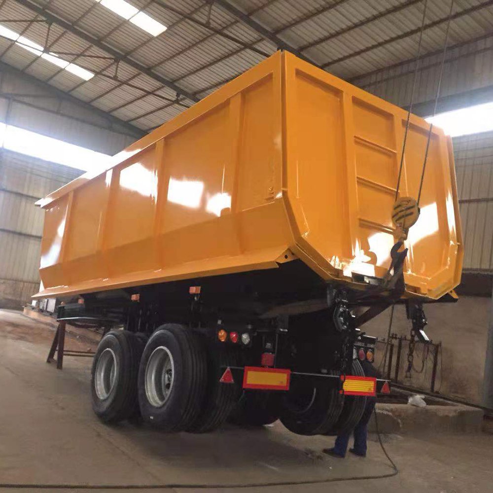Free Shipping 3/4 Axles 50 Tons End Dump Steel Trailer for Heavy Equiment Transport Dump Trailer for Sales