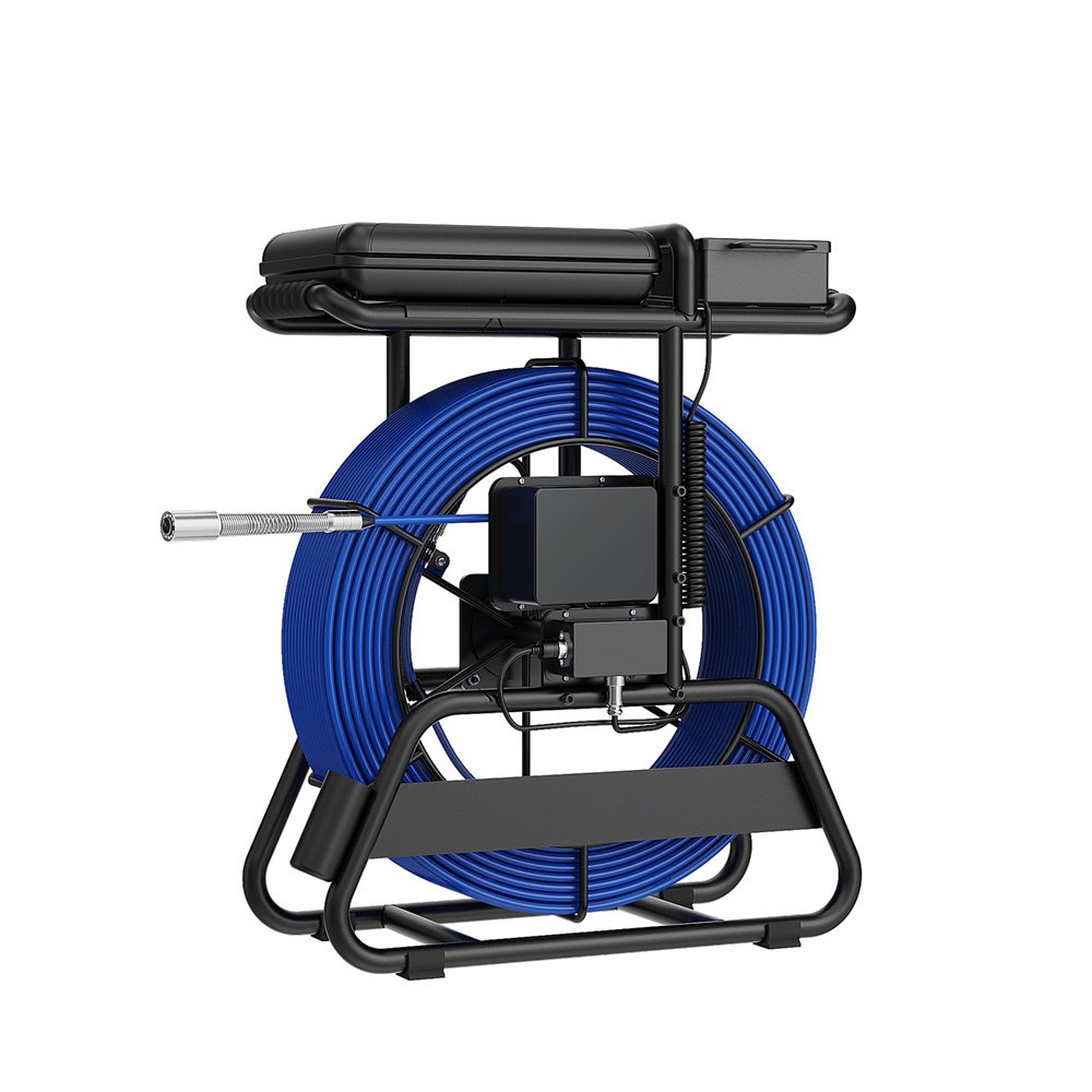 10 Inch Ips 1080P Screen Cable 50M Ip68 Self Leveling 512HZ Locator 7mm thick cableSewer Pipe Inspection Camera with brake