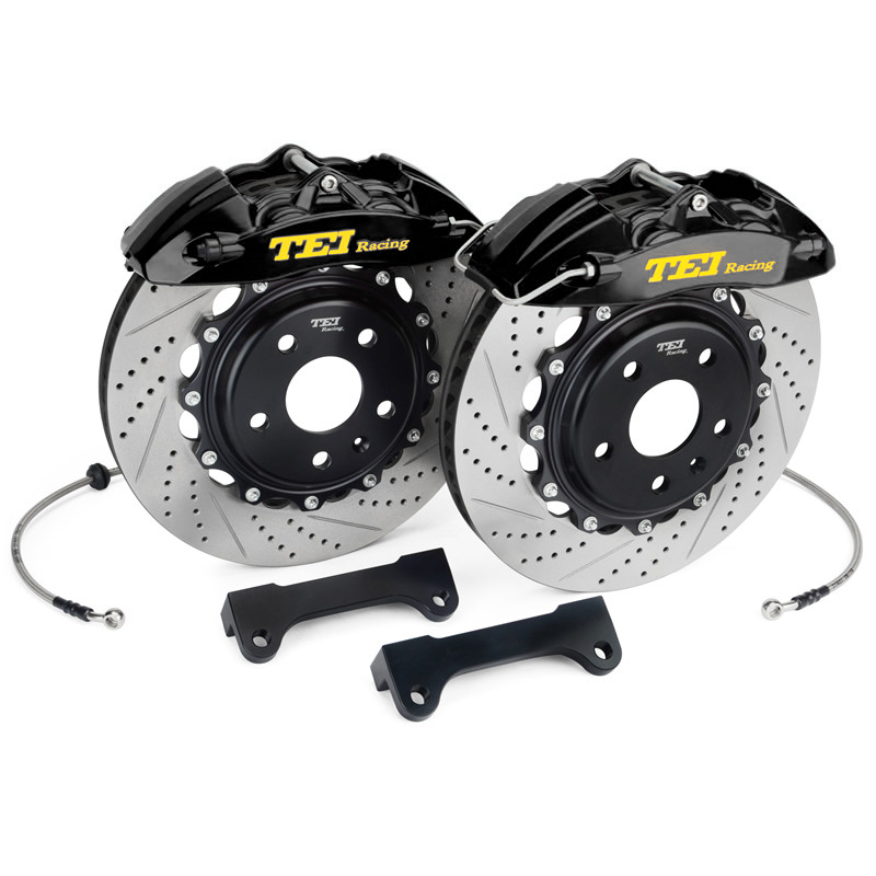 Front Caliper Kit with 355x28MM Disc Rotor 6-Piston Brake Kit for Honda Civic 2016- 2020 18Inch Wheels