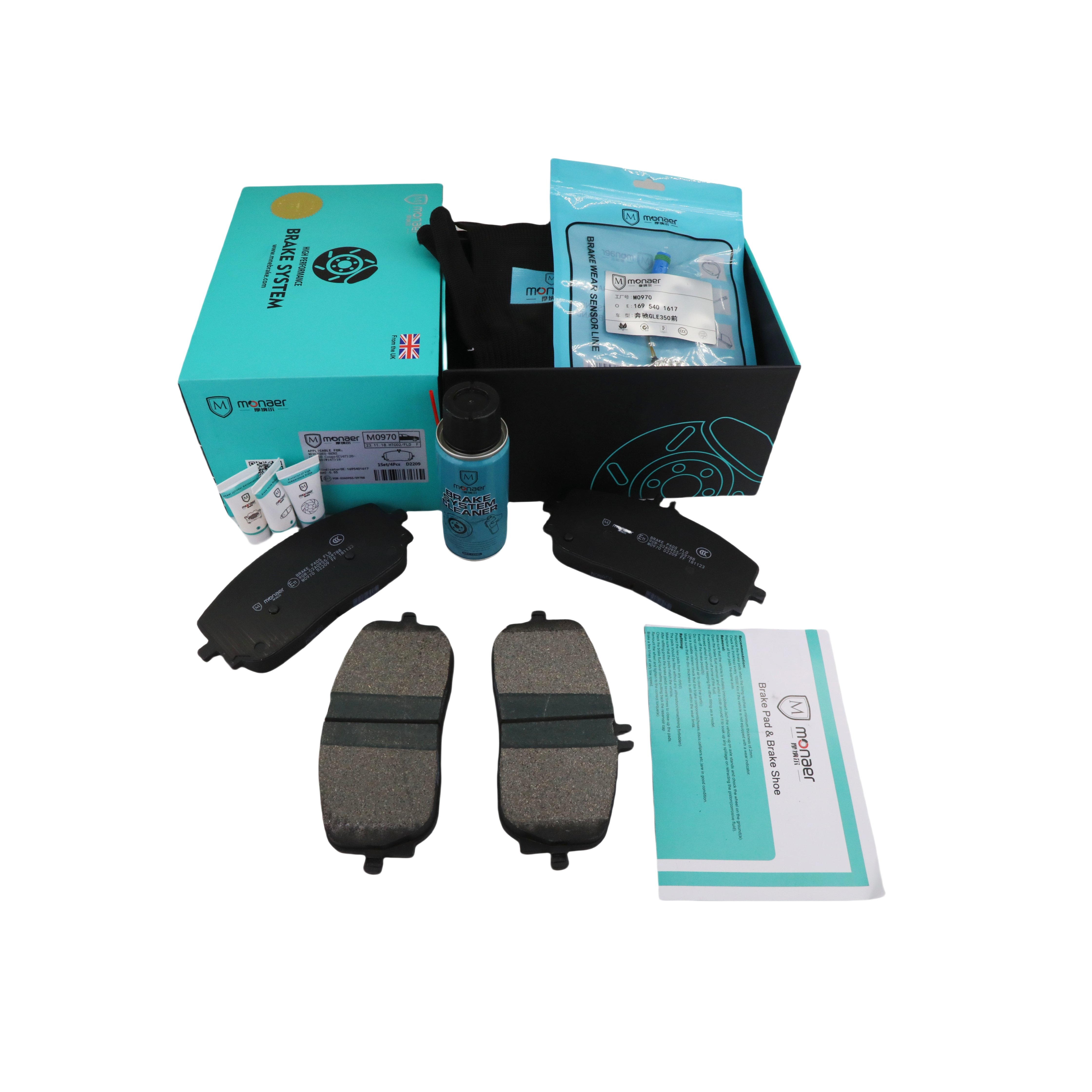 Monaer Brake Pads D2209 High Quality Ceramic Front Axle Brake Pad for Mercedes-Benz