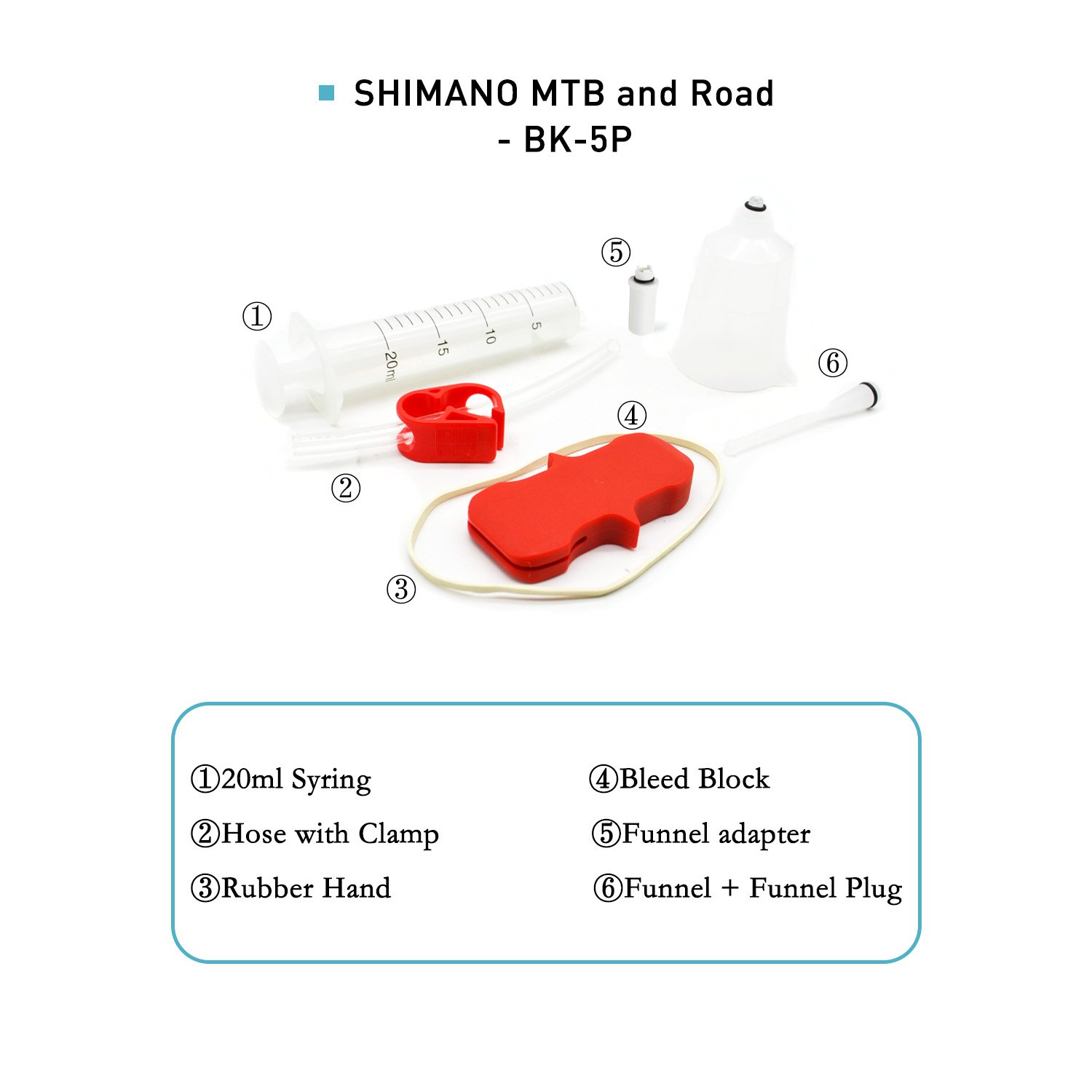 Hydraulic Brake Bleed Kit for MTB and Road Brake System Mineral Oil Brake Funnel Set Bike Repair Tool Kit for SHIMANO