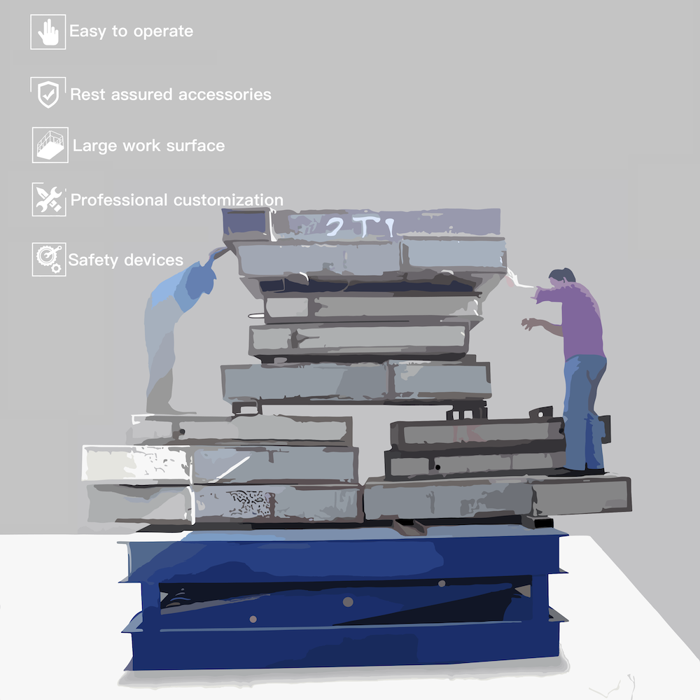 Heavy-Duty Fixed Scissor Lift 3.5 Ton, Hydraulic Lifting Table with Dual Cylinders for Truck and Container Loading