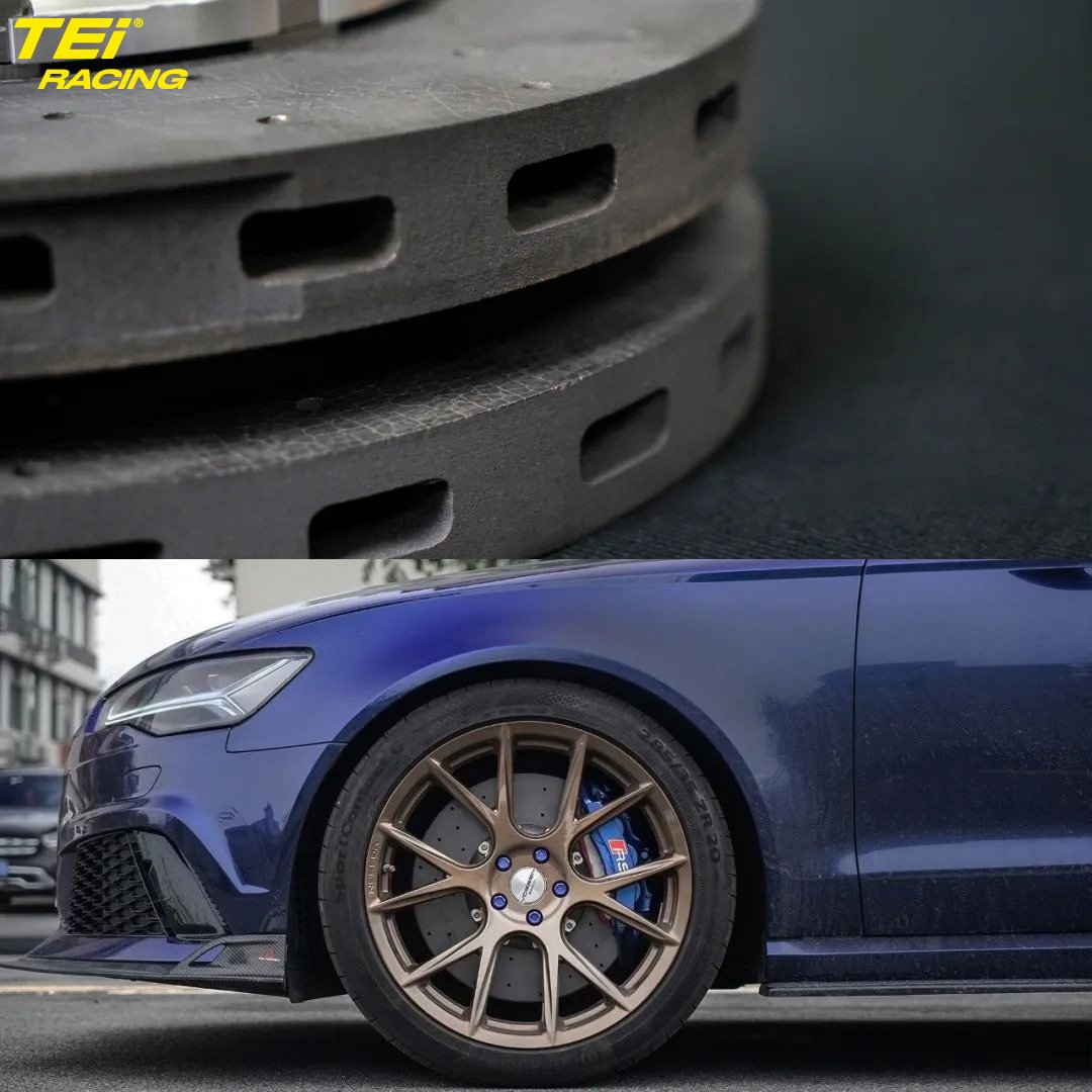 Front 440x36 mm TCCB-R Carbon Fiber Ceramic Rotor for Audi SR6 Fit Original Caliper