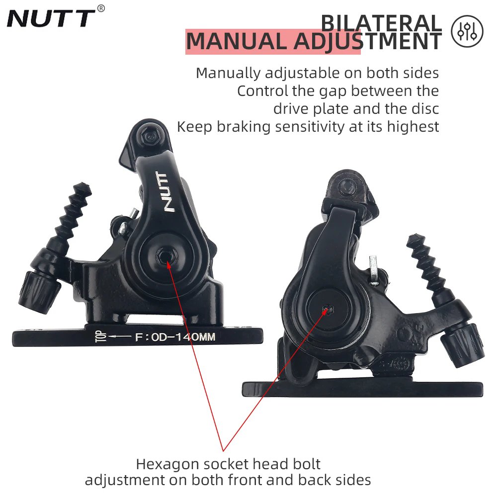 NUTT MTB Brakes Mountain Bike Dual Piston Drive Disc Brake Caliper Bicycle Brake 160mm Rotor Bicycle Parts