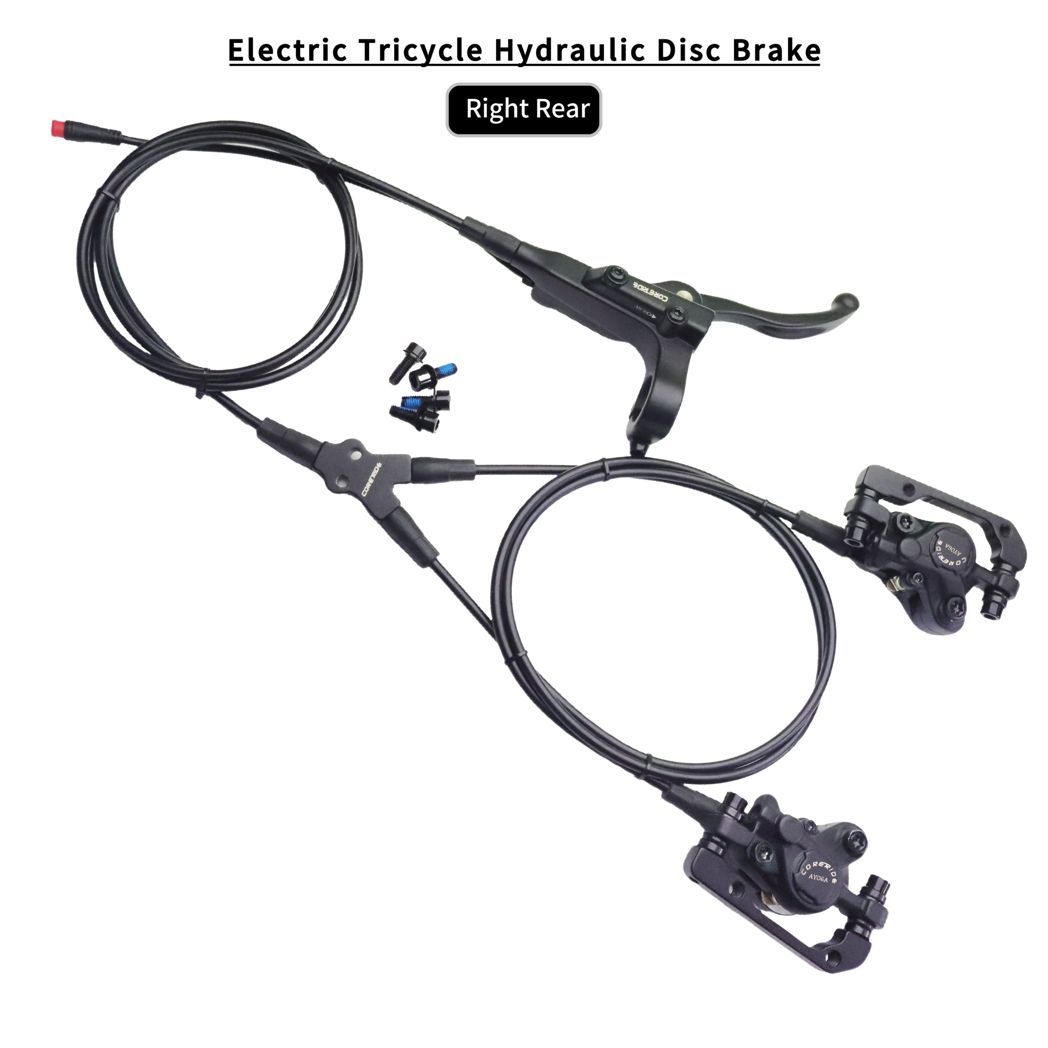 CORERIDE Strong in Quality Cheap 1 to 2 Tricycle Hydraulic Disc Brake Lever With Parking Function With Rear Dual Brake Caliper