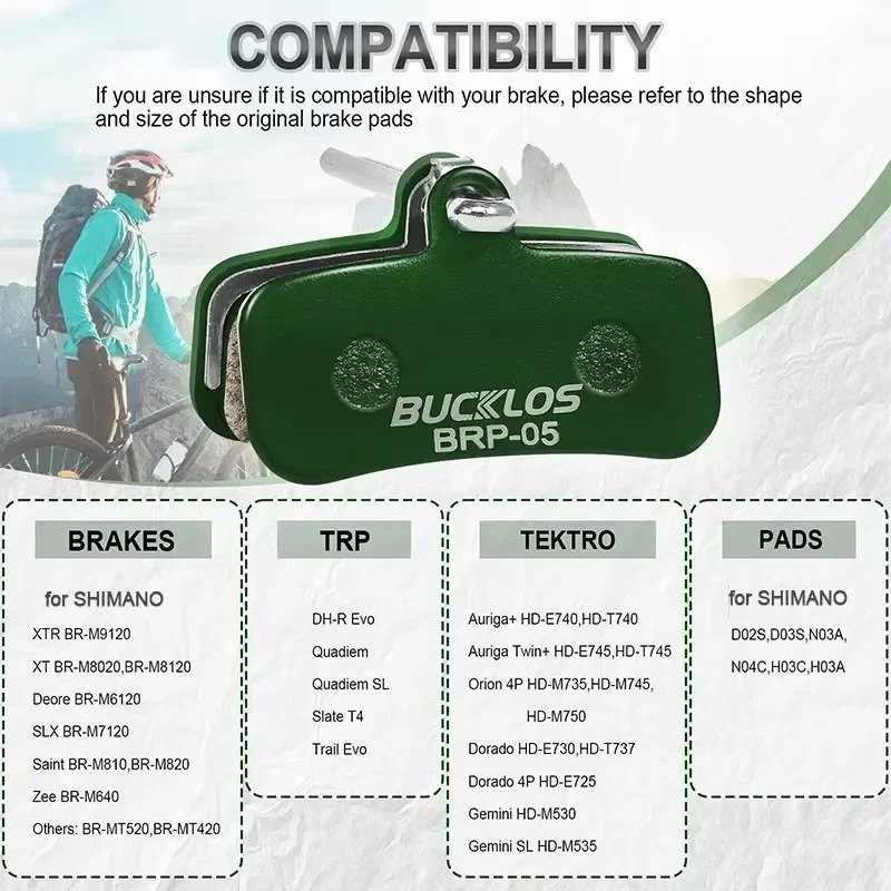 OEM/ODM BUCKLOS Ceramic Bike Brake Pad D01S for Shimano BR-M8120 M8020 Hydraulic Brake Pad MTB Bicycle Resin Disc Brake Pads