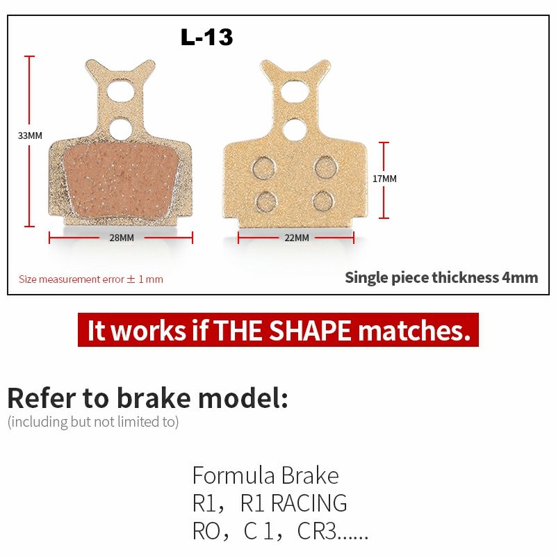 New Image Mountain Bike Accessory All-metal Ketone-based Brake Pads Suitable for BB7 M355 AVID Hayes Zoom MAGURA MT ATX