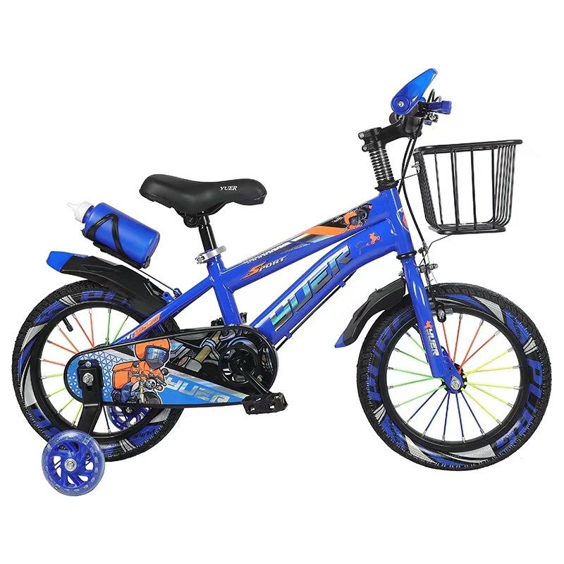 Single Speed Bicycle for Kids 5-8 Years Old 12-20 Inch Training Wheels With Aluminum Fork Plastic Basket & Brake Line Boys Girls
