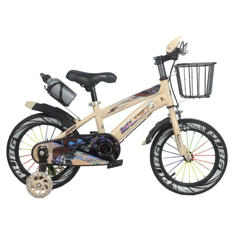 Single Speed Bicycle for Kids 5-8 Years Old 12-20 Inch Training Wheels With Aluminum Fork Plastic Basket & Brake Line Boys Girls