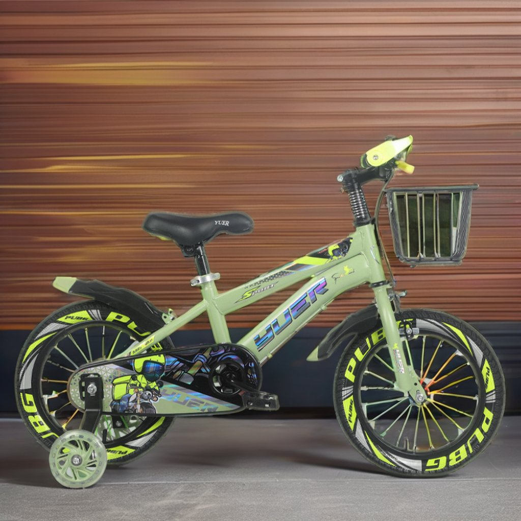 Single Speed Bicycle for Kids 5-8 Years Old 12-20 Inch Training Wheels With Aluminum Fork Plastic Basket & Brake Line Boys Girls