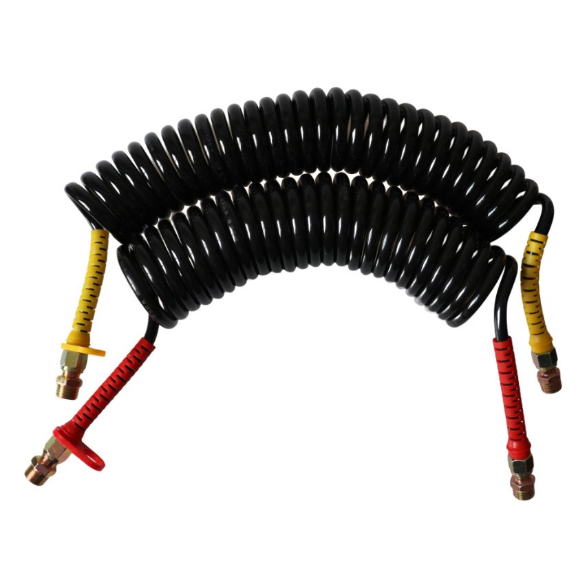 HJYAJZT Brand High Quality Pneumatic Air Pipe Helical Tube Set Flexible Spiral Truck Trailer Air Brake Coil Hose