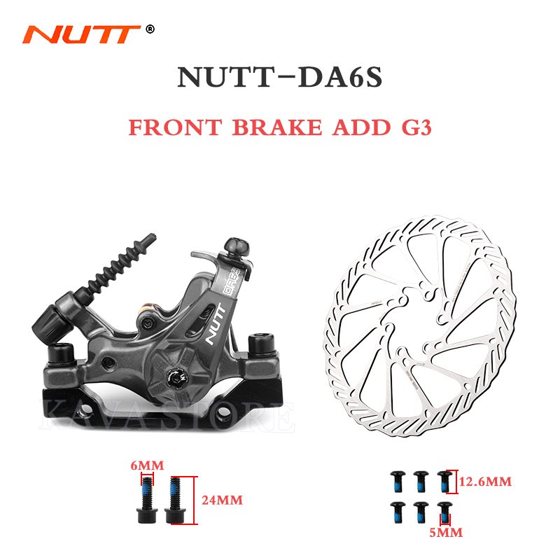NUTT DA6S Electric Bilateral Brakes MTB Dual Piston Drive Disc Brake Caliper 160mm Rotor Mountain Bicycle Disc Brake