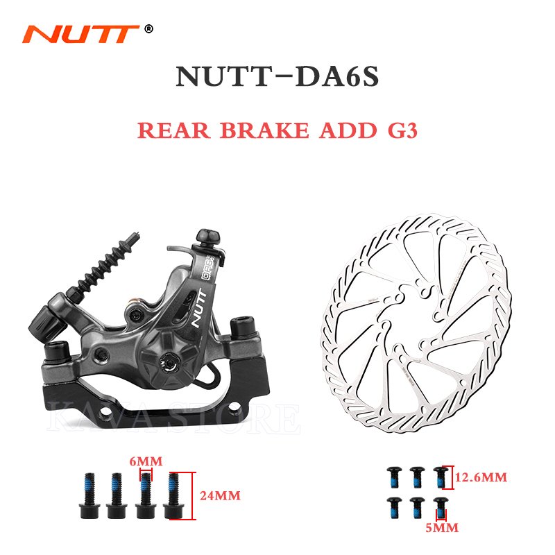 NUTT DA6S Electric Bilateral Brakes MTB Dual Piston Drive Disc Brake Caliper 160mm Rotor Mountain Bicycle Disc Brake