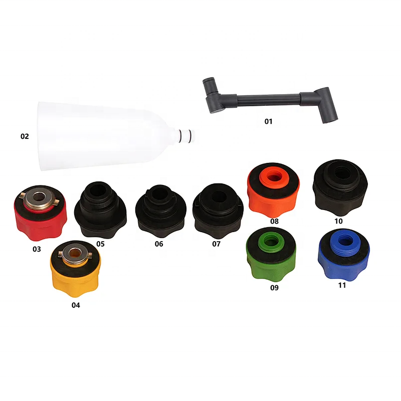 VIKTEC Automotive Car Repair Tool 11 Piece Engine Oil Filling Set with Color-code Adaptors (VT13084E)