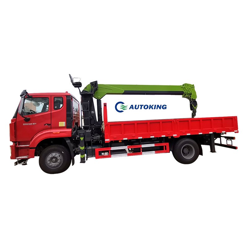 4*2 7 Ton Hydraulic Crane Truck HOWO Flatbed Chassis Bed Crane Truck Mobile Crane Construction Howo Foldable