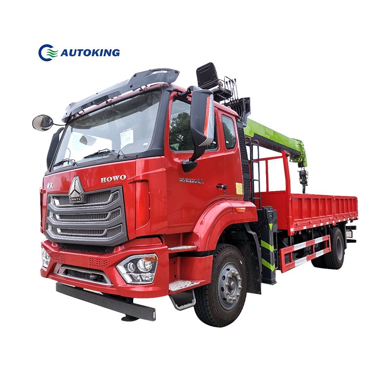 4*2 7 Ton Hydraulic Crane Truck HOWO Flatbed Chassis Bed Crane Truck Mobile Crane Construction Howo Foldable