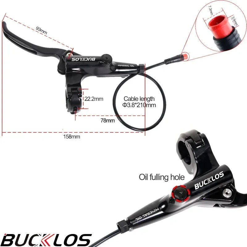 BUCKLOS Electric Bicycle Brake Disc Hydraulic Brake Power off 4 Piston Electric Scooter Bicycle Accessories