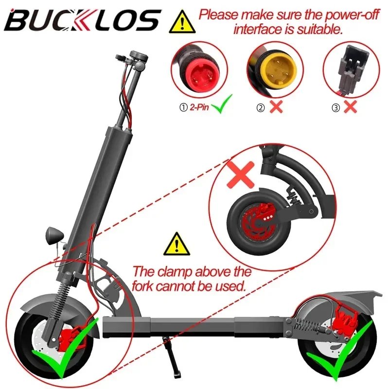 BUCKLOS Electric Bicycle Brake Disc Hydraulic Brake Power off 4 Piston Electric Scooter Bicycle Accessories