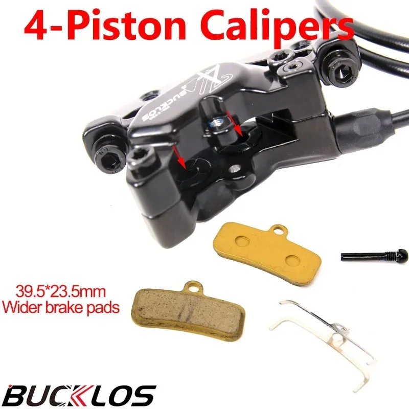 BUCKLOS Electric Bicycle Brake Disc Hydraulic Brake Power off 4 Piston Electric Scooter Bicycle Accessories
